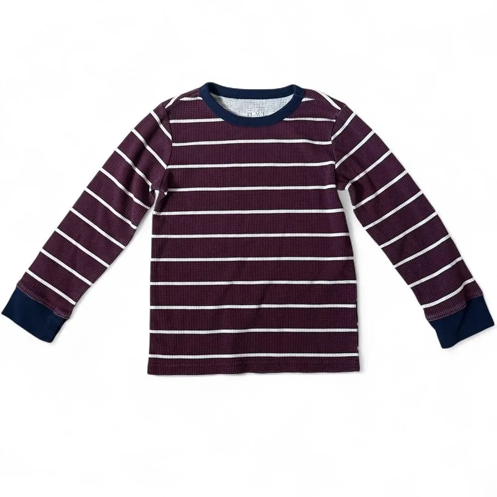 Boys 4T Long Sleeve Thermal Shirts Lot of 2 Gray & Striped